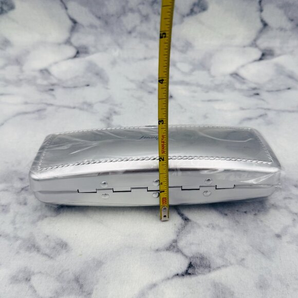 Brioni Sunglasses Eyeglasses Case,Silver Metallic Hard Clamshell , Black Inner - Picture 8 of 11